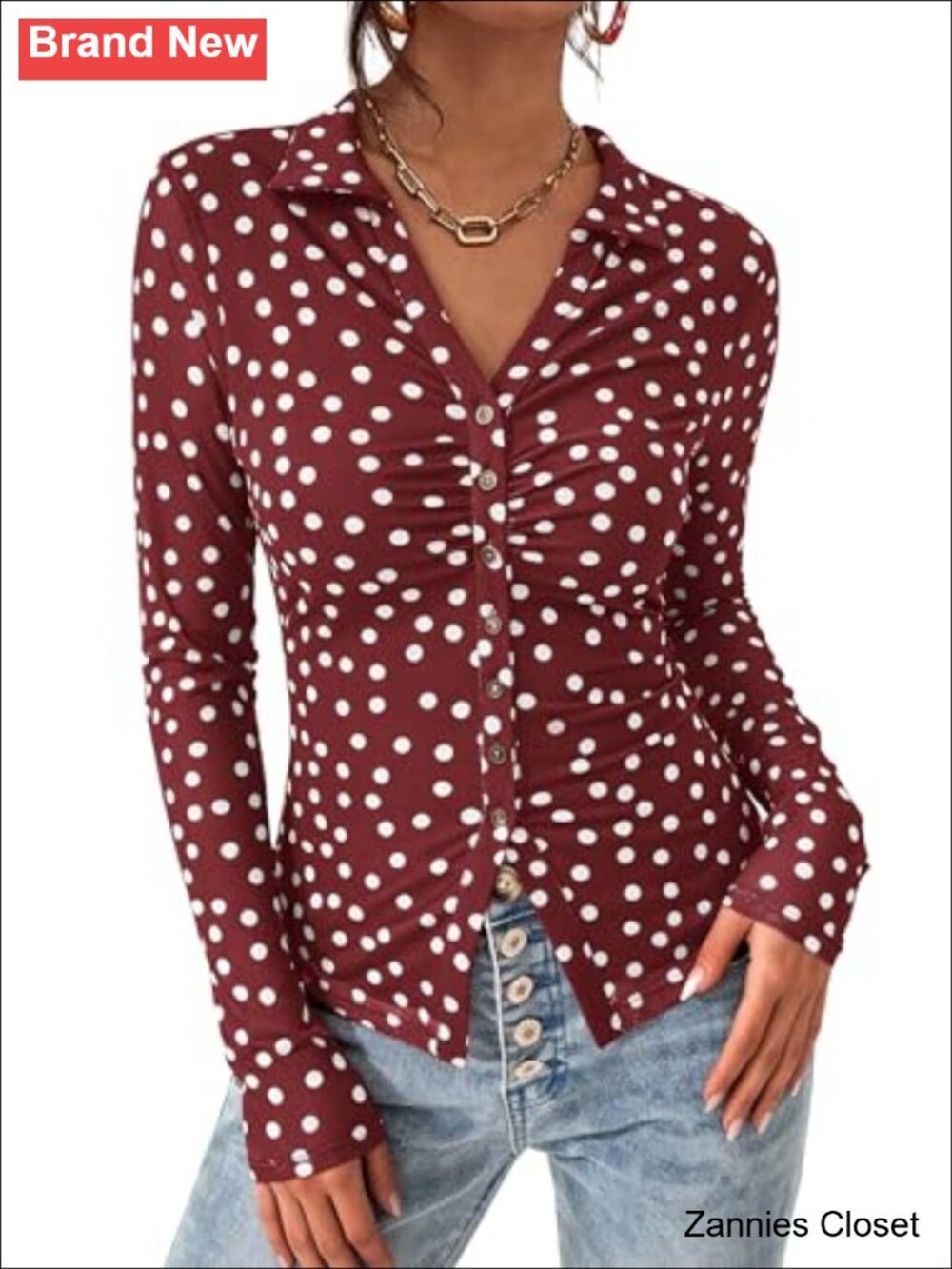 ✨ Women's Button Down Mesh Floral Blouse V-Neck Long Sleeve Party Top